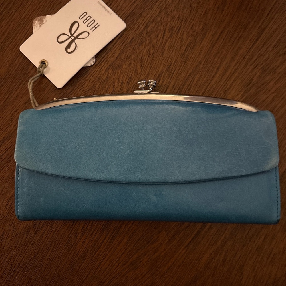 HOBO Blue Leather Clutch Key & Card Holder